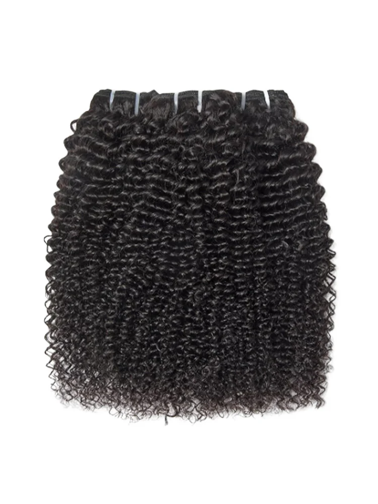 CurlyMe 10A Grade Bundles Human Hair Quick Weave With a Frontal Natural Black - Image 9