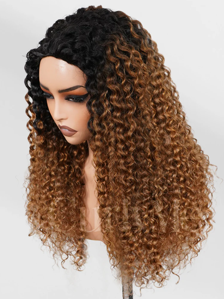 CurlyMe 3 IN 1 Blonde Water Wave Half Wig with Black Roots-Glueless & Beginner Friendly - Image 9