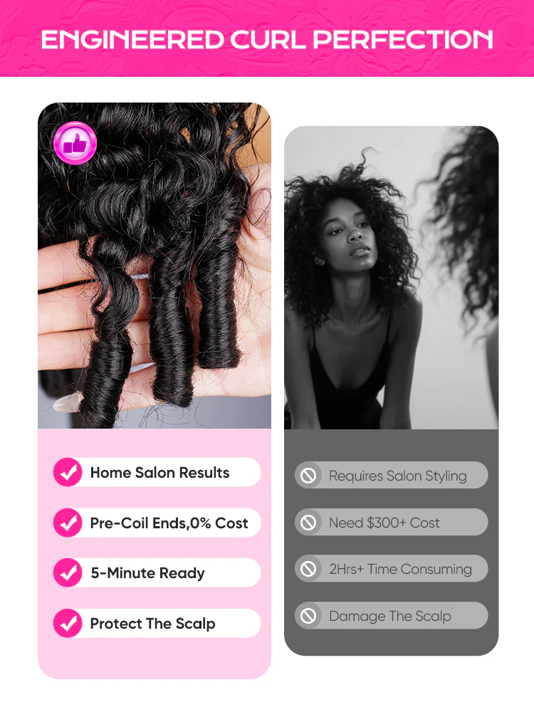 CurlyMe 3 In 1 Half Wig Burmese Curly Glueless Install Half Wig With Adjustable String Beginner Friendly - Image 8