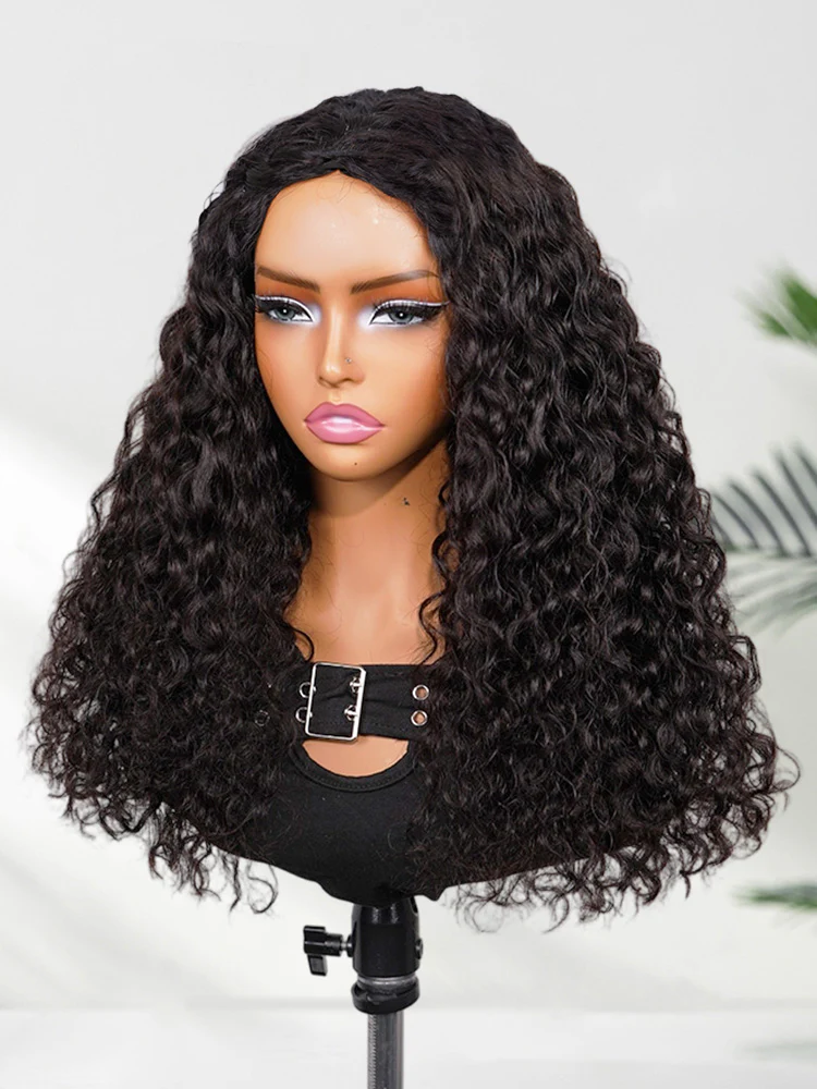 CurlyMe 3 In 1 Half Wig Indian Curly Glueless Install Half Wig Thick & Bouncy Seamless Flip Over Wig with Defined Curls & Drawtring Beginner Friendly - Image 3