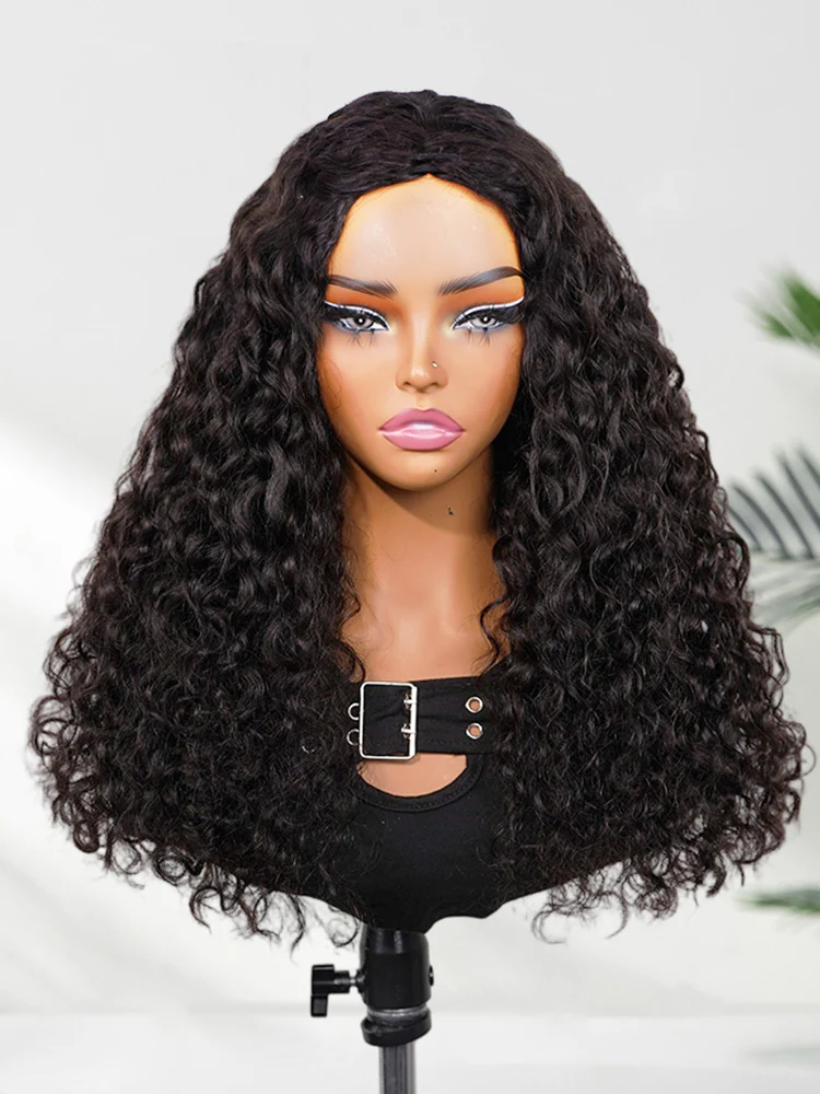 CurlyMe 3 In 1 Half Wig Indian Curly Glueless Install Half Wig Thick & Bouncy Seamless Flip Over Wig with Defined Curls & Drawtring Beginner Friendly - Image 4