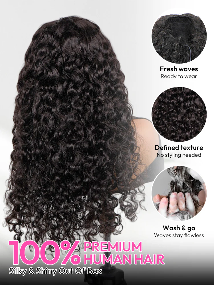 CurlyMe 3 In 1 Half Wig Indian Curly Glueless Install Half Wig Thick & Bouncy Seamless Flip Over Wig with Defined Curls & Drawtring Beginner Friendly - Image 6