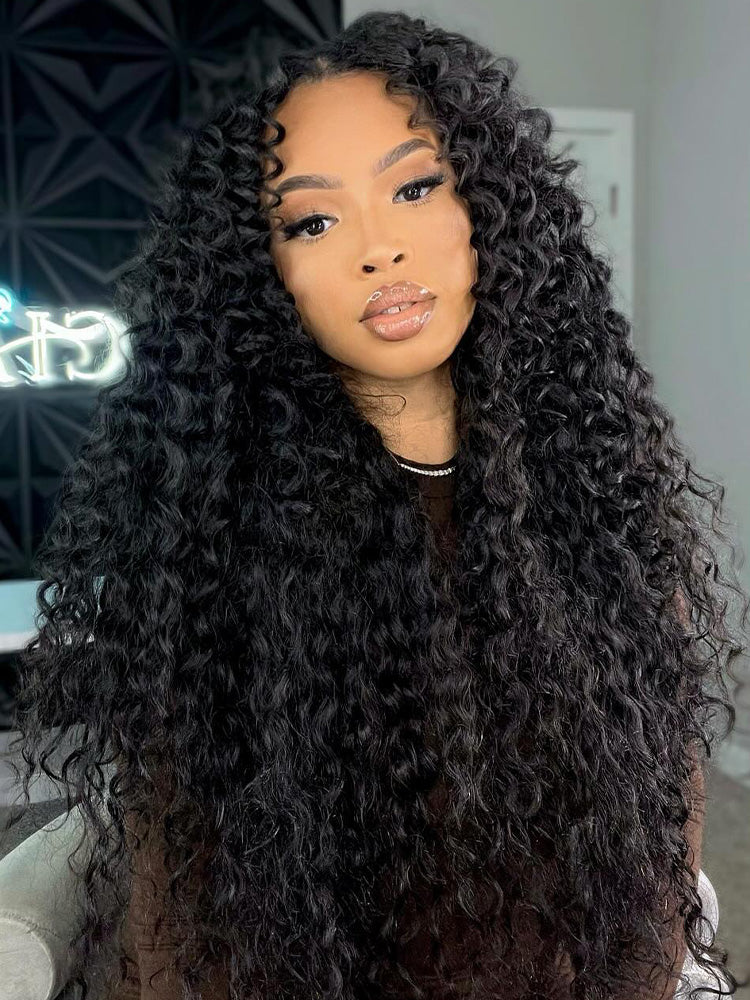 CurlyMe 3 In 1 Half Wig Water Wave Glueless Install Half Wig With Adjustable String Beginner Friendly - Image 13