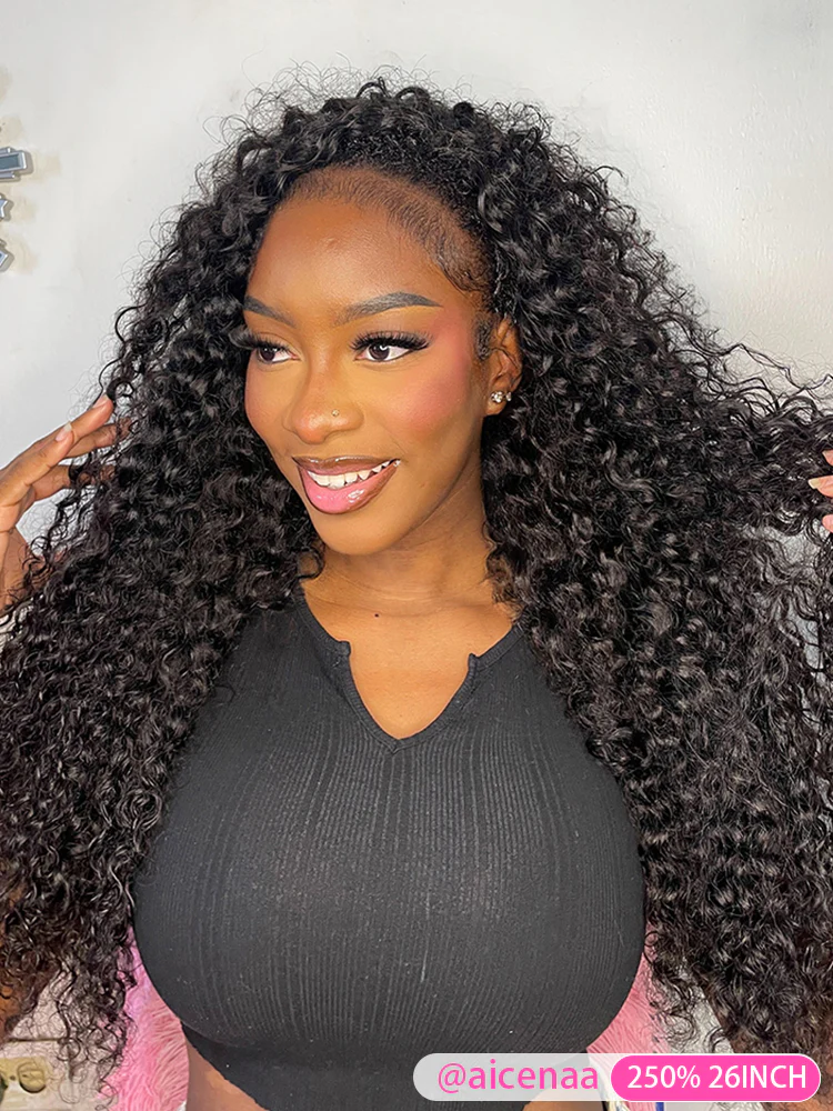 CurlyMe 3 In 1 Half Wig Water Wave Glueless Install Half Wig With Adjustable String Beginner Friendly - Image 8