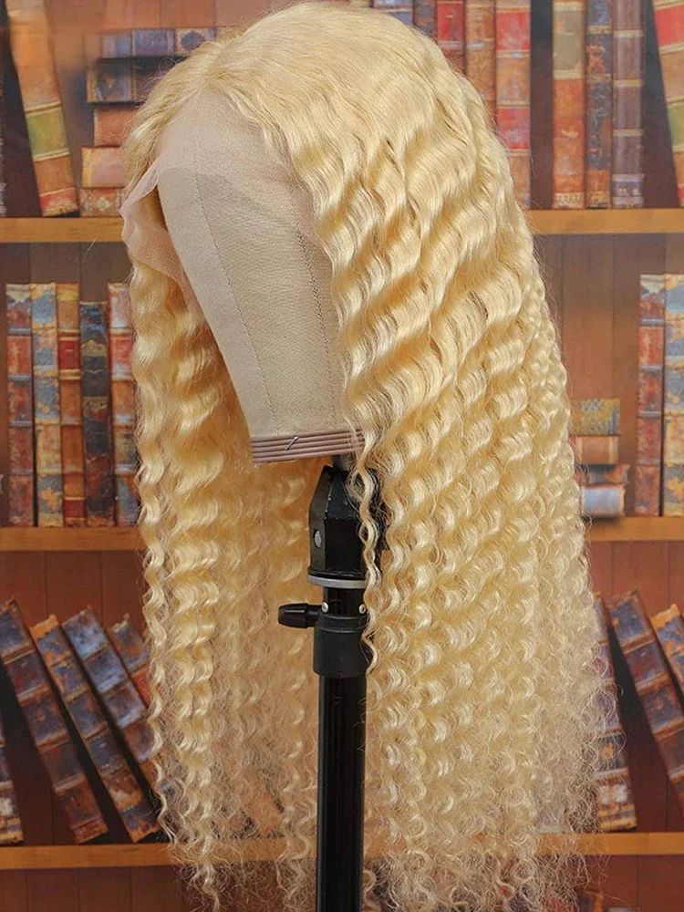 CurlyMe 613 Blonde Kinky Curly Human Hair Wigs 13x4 Lace Front Wigs - Image 2