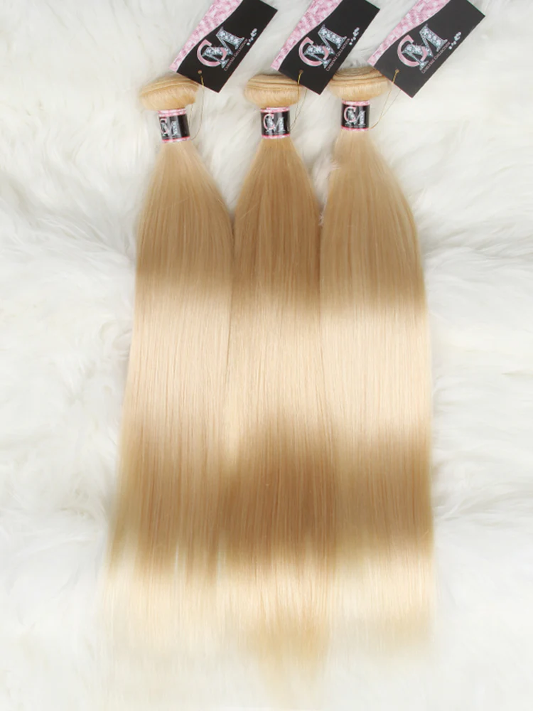 CurlyMe 613 Blonde Straight Hair 3 Bundles With 13x4 Lace Frontal - Image 8