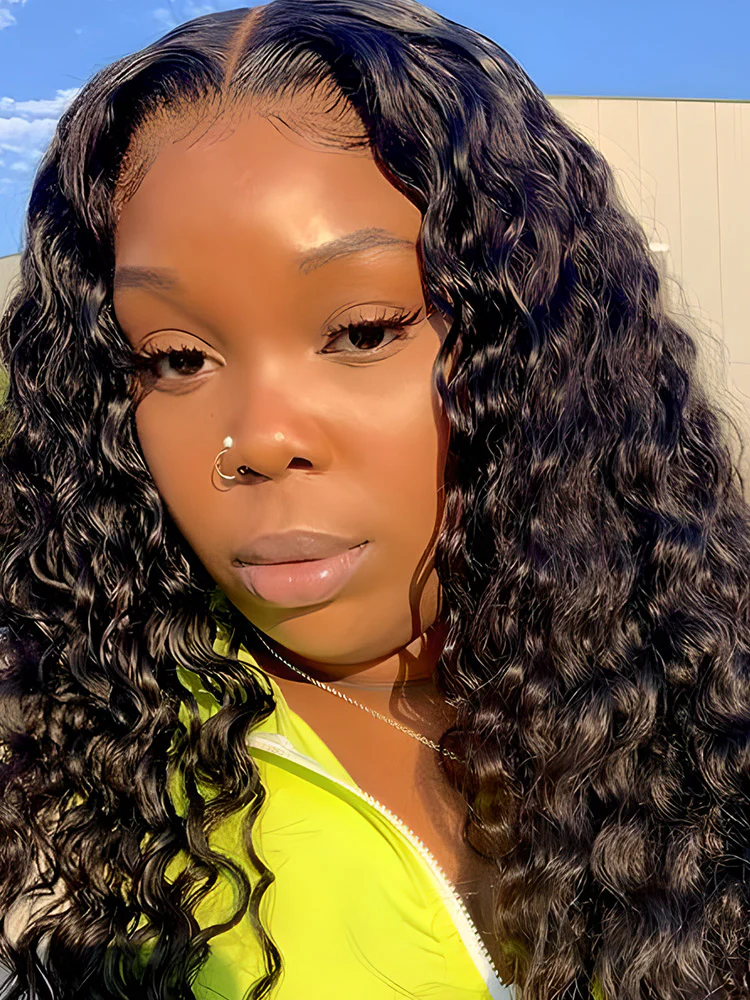 CurlyMe Deep Wave V Part Wig Human Hair Glueless No Lace Wig - Image 9
