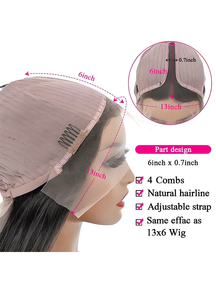 CurlyMe Water Wave Hair T part HD Lace Front Wigs Human Hair Natural Black - Image 3