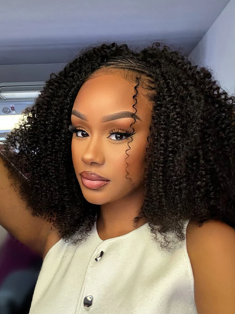 CurlyMe Afro Kinky Curly Pre-Separated Miracle Knots Feather Crochet Human Hair Extensions For Braids-Reusable & Knotlesss - Image 3