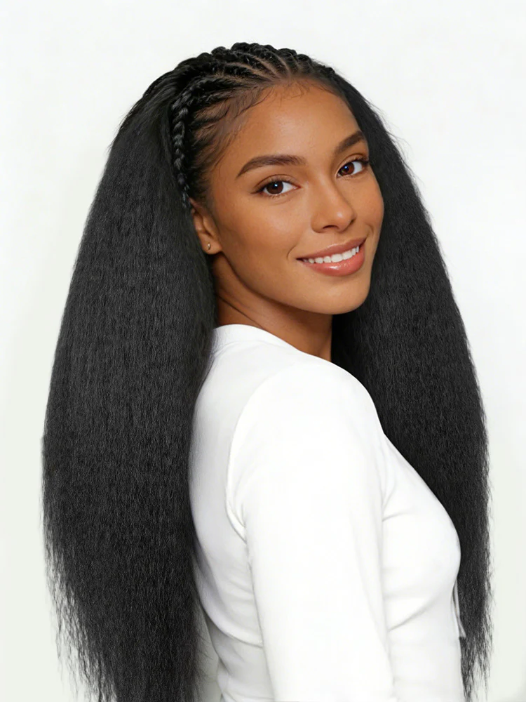 CurlyMe Kinky Straight Miracle Knots Pre-Separated Feather Crochet Real Human Hair Extensions for Boho Braids - Image 3