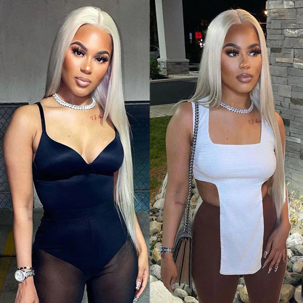 CurlyMe Ash Blonde Straight Hair 13x4 Lace Front Wigs Skin Melt Lace Wigs - Image 4