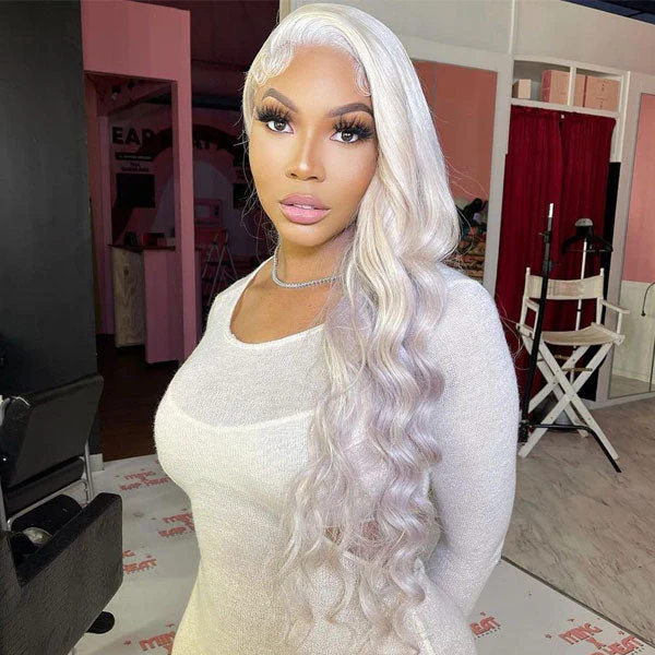 CurlyMe Ash Blonde Straight Hair 13x4 Lace Front Wigs Skin Melt Lace Wigs - Image 5
