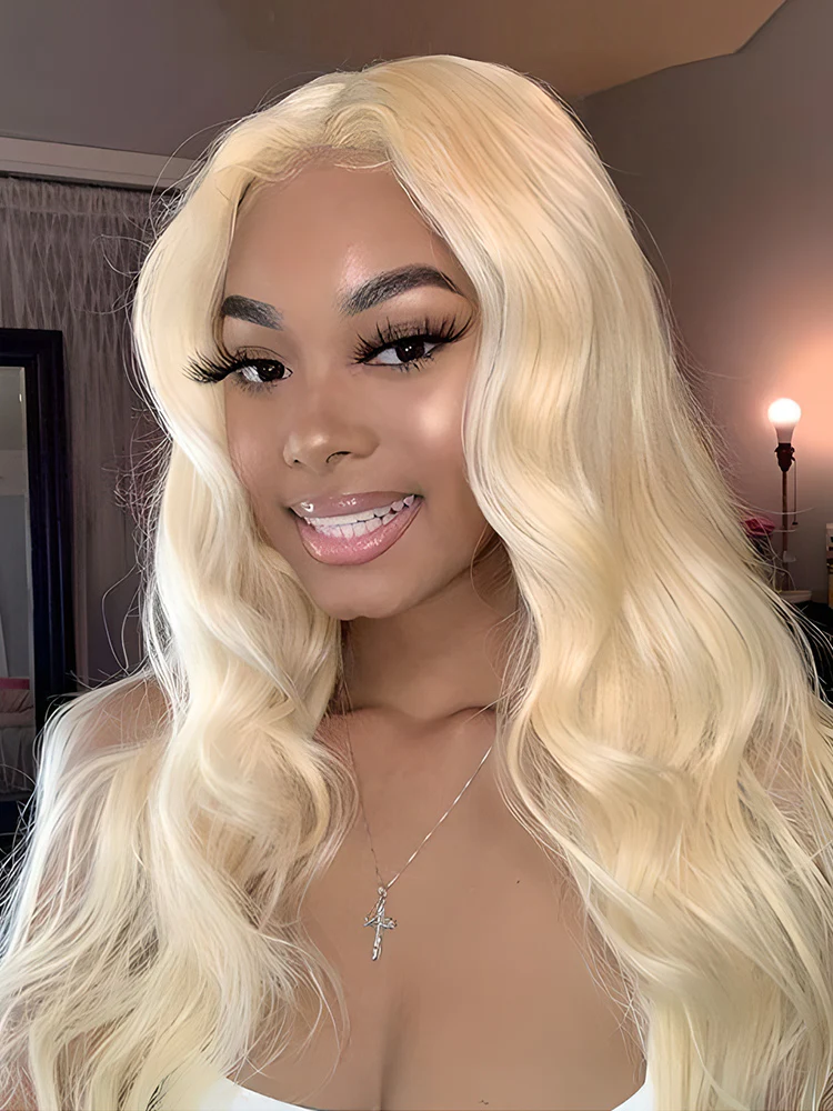 CurlyMe 613 Blonde Human Hair Wig Body Wave Lace Front Wigs Pre Plucked - Image 4
