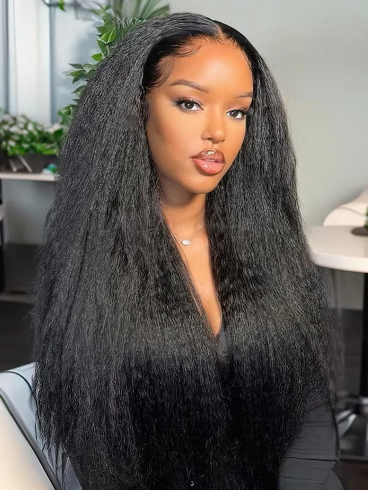 CurlyMe 7x5 Wear Go Glueless Mini Knots Kinky Straight Hair Pre Cut HD Lace Front Wig Pre-plucked - Image 3