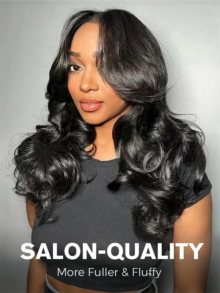 CurlyMe Pre-Bleached Layered Cut Body Wave 7x5 Pre-Cut HD Lace Wear Go Glueless Wigs - Image 4