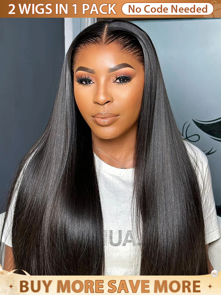CurlyMe Pre-bleached Straight Hair Wear Go Glueless Wig 7x5 Pre-cut HD Lace Pre-plucked
