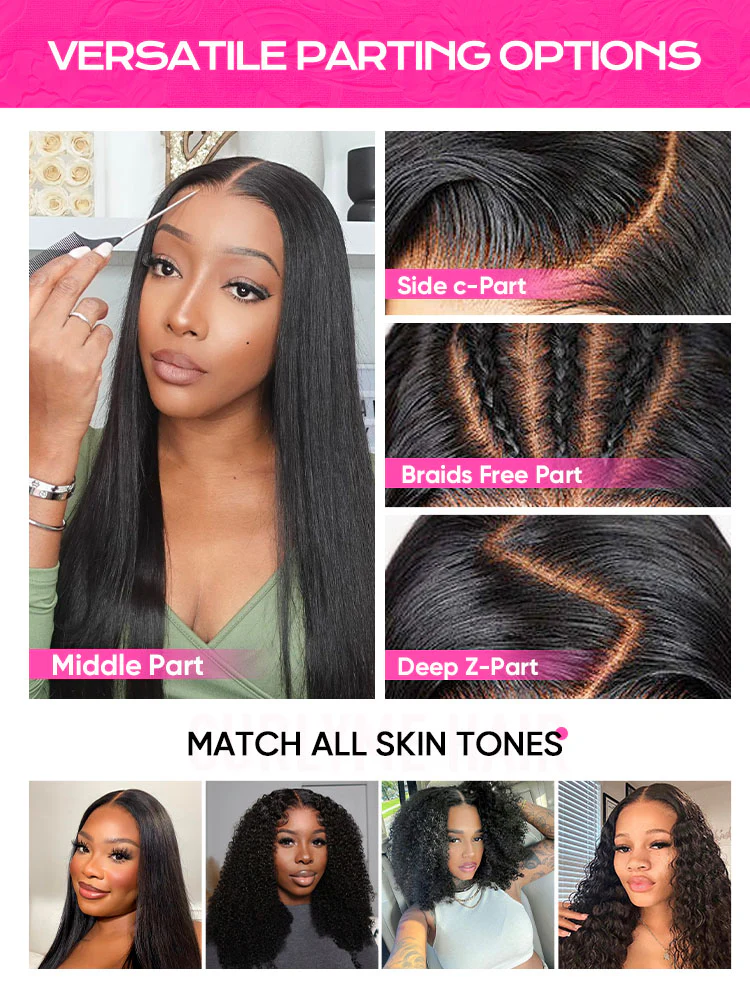 CurlyMe Pre-bleached Straight Hair Wear Go Glueless Wig 7x5 Pre-cut HD Lace Pre-plucked - Image 6