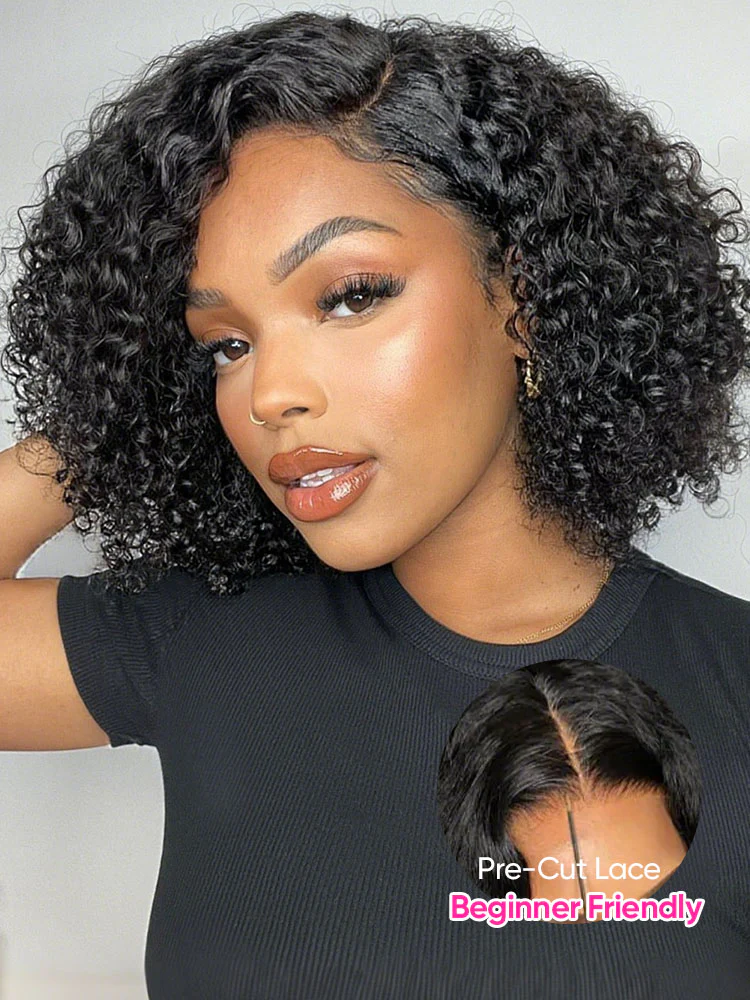 CurlyMe Pre-bleached Straight Hair Wear Go Glueless Wig 7x5 Pre-cut HD Lace Pre-plucked - Image 9