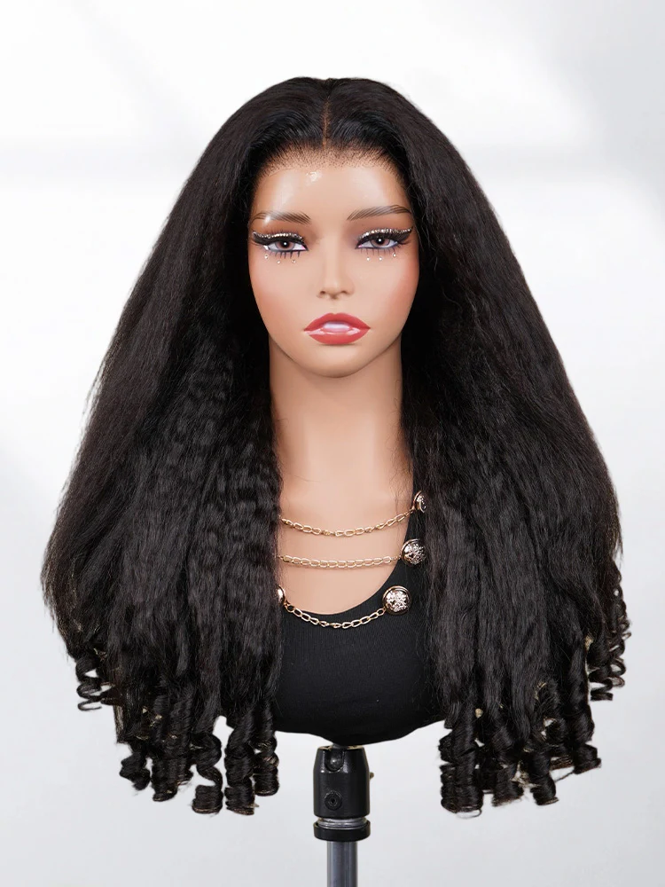 CurlyMe Bleached Knots 9x6 Kinky Straight Burmese Curly Wear Go Glueless Wig Pre-Cut HD Lace With Spiral Curly Ends - Image 3