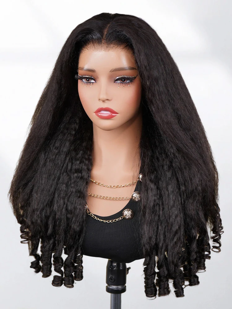 CurlyMe Bleached Knots 9x6 Kinky Straight Burmese Curly Wear Go Glueless Wig Pre-Cut HD Lace With Spiral Curly Ends - Image 4