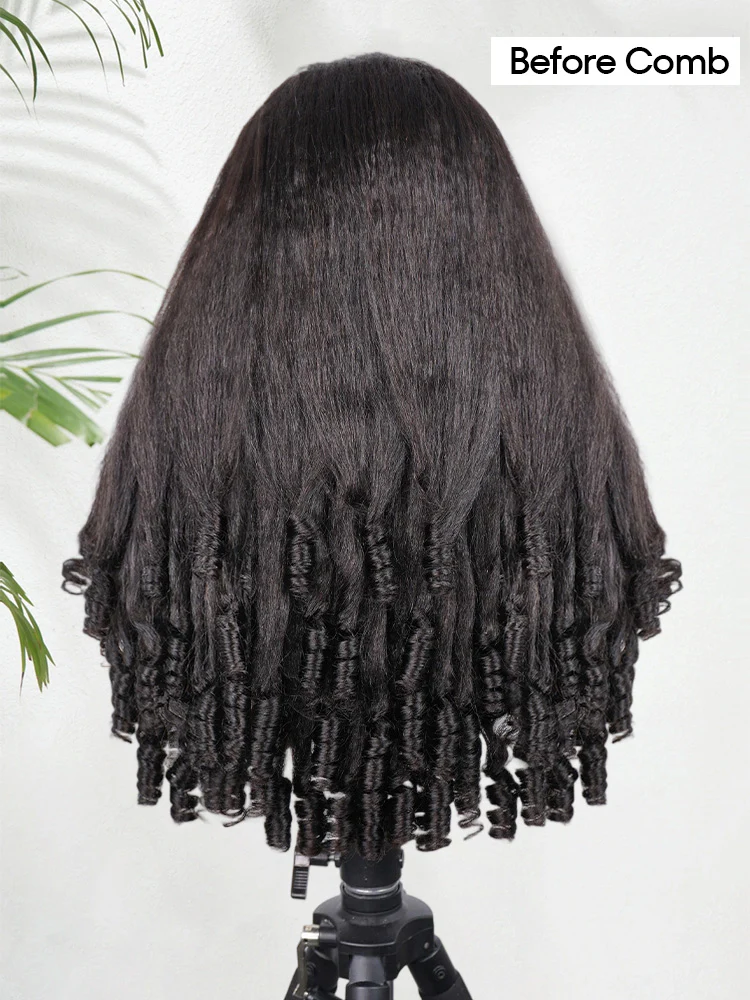 CurlyMe Bleached Knots 9x6 Kinky Straight Burmese Curly Wear Go Glueless Wig Pre-Cut HD Lace With Spiral Curly Ends - Image 6