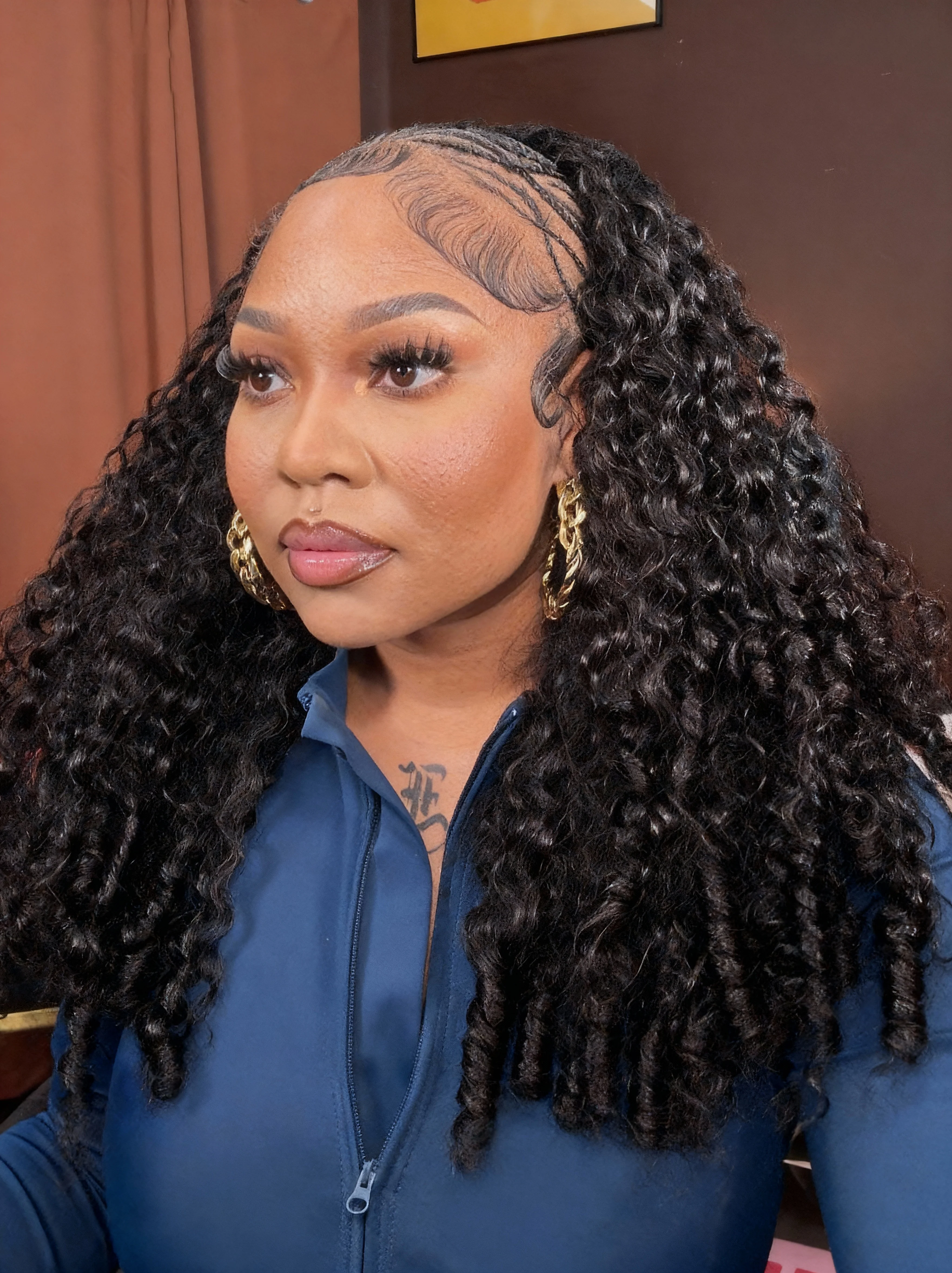 CurlyMe 3 In 1 Half Wig Burmese Curly Glueless Install Half Wig With Adjustable String Beginner Friendly - Image 2