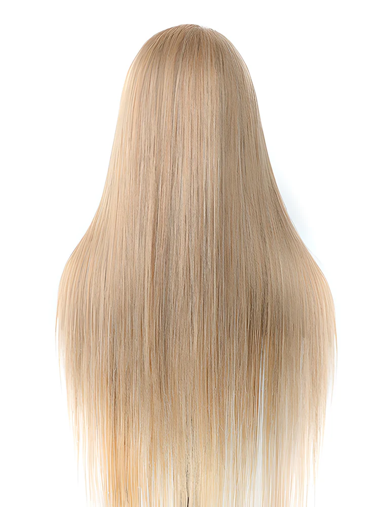 CurlyMe #27 Pre Plucked 13x4 Lace Front Wigs Silky Straight Virgin Hair Honey Blonde Color - Image 3