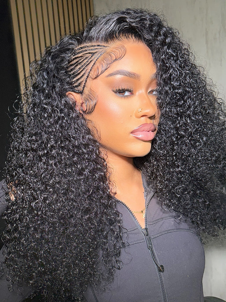 [Clearance Sale]CurlyMe Trendy Kinky Curly Human Hair 13x4 Lace Front  Wigs Cute Curls - Image 3