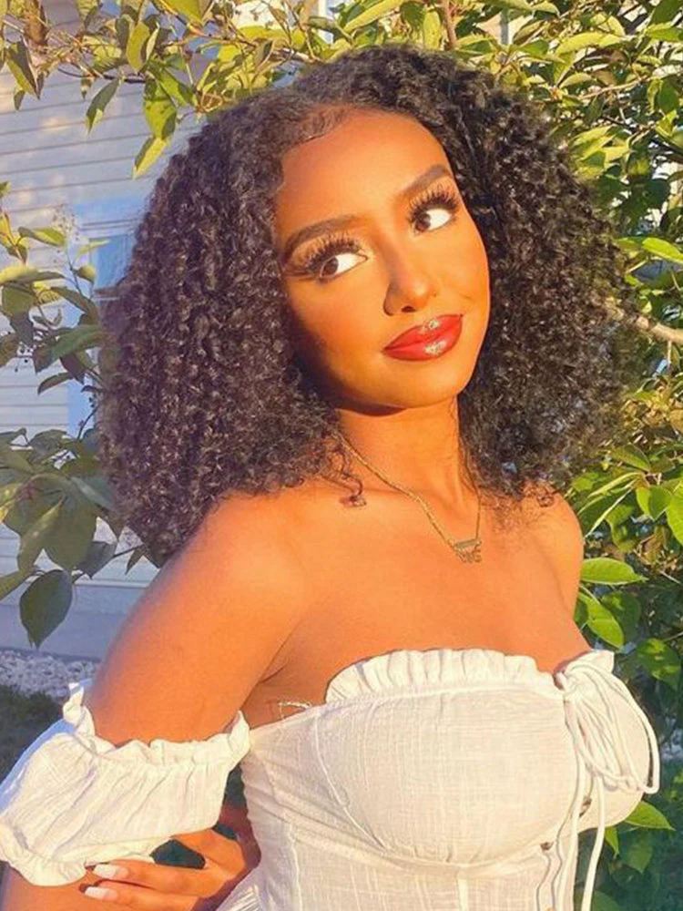 [Clearance Sale]CurlyMe Trendy Kinky Curly Human Hair 13x4 Lace Front  Wigs Cute Curls - Image 5
