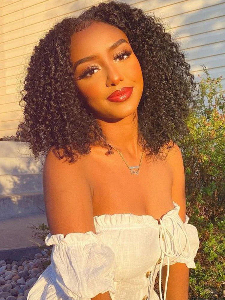 [Clearance Sale]CurlyMe Trendy Kinky Curly Human Hair 13x4 Lace Front  Wigs Cute Curls - Image 8