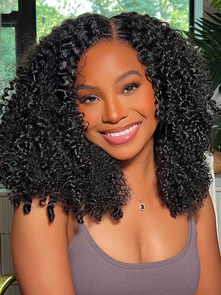 CurlyMe Pre-bleached Wear Go Glueless Afro Kinky Curly Pre-cut HD Lace Wig Pre-plucked - Image 8