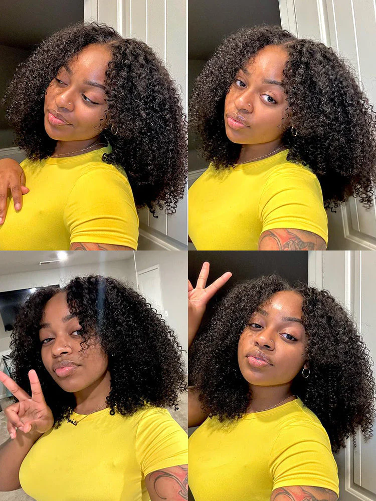 CurlyMe Pre-bleached Wear Go Glueless Afro Kinky Curly Pre-cut HD Lace Wig Pre-plucked - Image 9