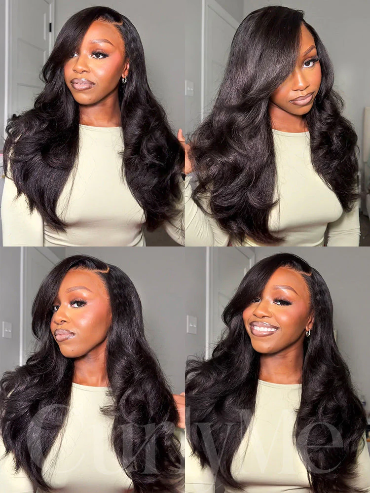 CurlyMe Pre-bleached Kinky Straight Hair Wear Go Glueless Wig 7x5 Pre-cut HD Lace Pre-plucked - Image 6