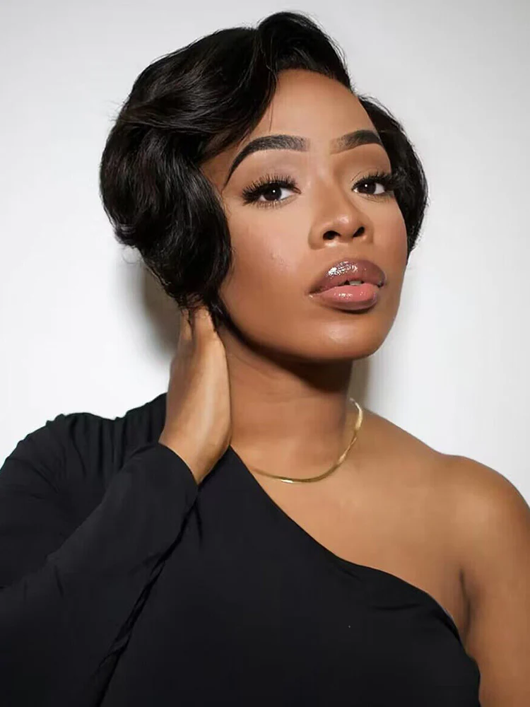 CurlyMe Summer Hairstyle Short Pixie Cut Wig Human Hair Lace Wigs - Image 2