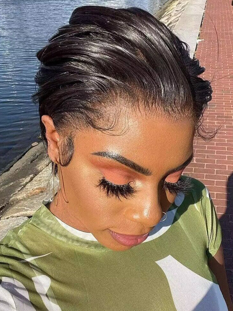 CurlyMe Summer Hairstyle Short Pixie Cut Wig Human Hair Lace Wigs - Image 6
