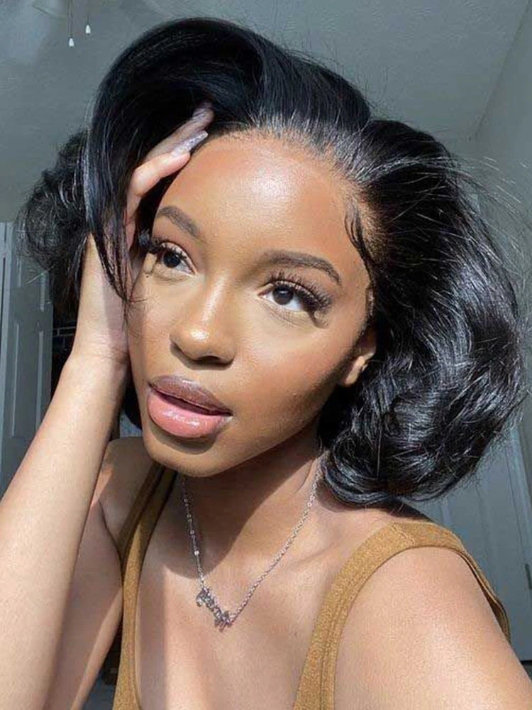 CurlyMe Wear Go Blow Out Straight Bob 7x5 HD Lace Glueless Wig Pre-Bleached Tiny Knots - Image 6