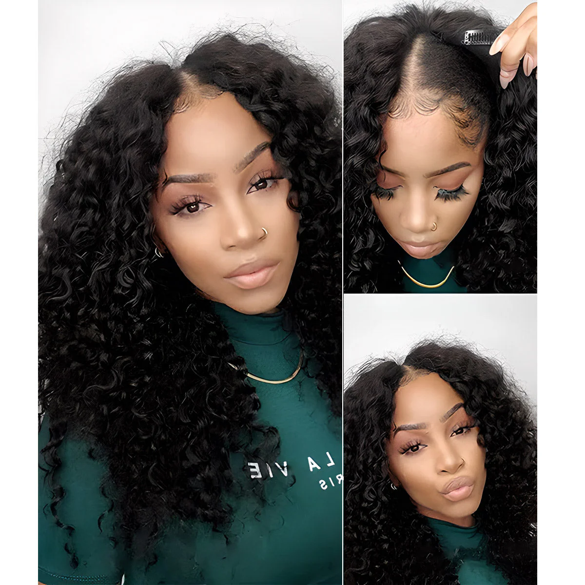 CurlyMe Kinky Curly V Part Wig Human Hair Glueless Wig Pre-plucked - Image 10