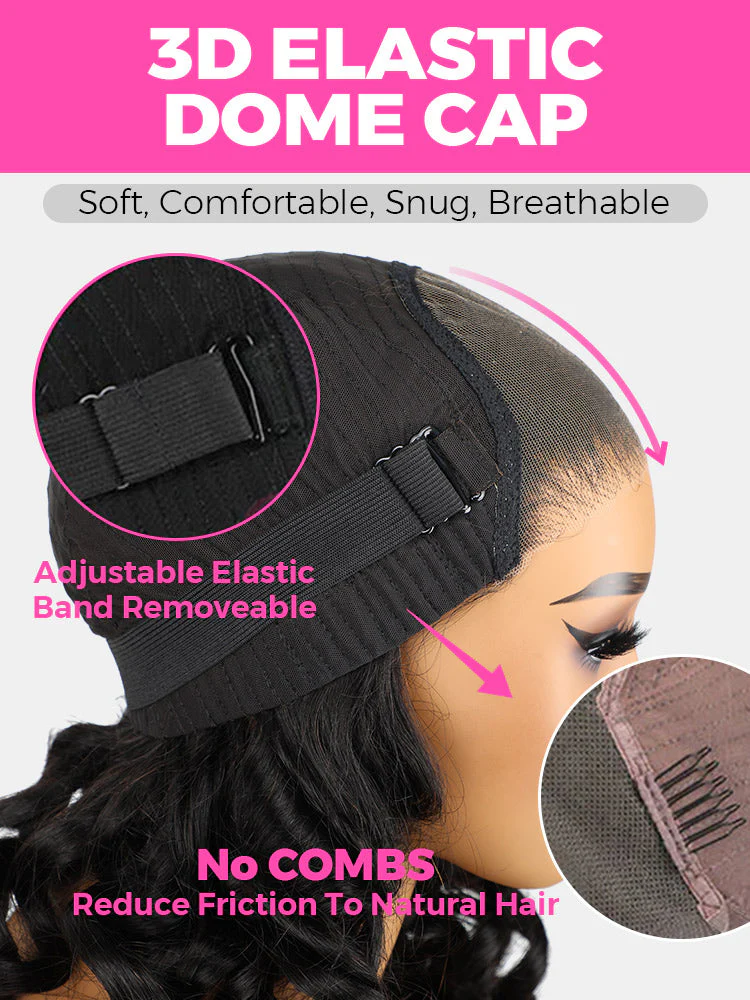 CurlyMe Pre-bleached Water Wave Wear Go Glueless Pre-cut HD Lace Wig Pre-plucked - Image 9