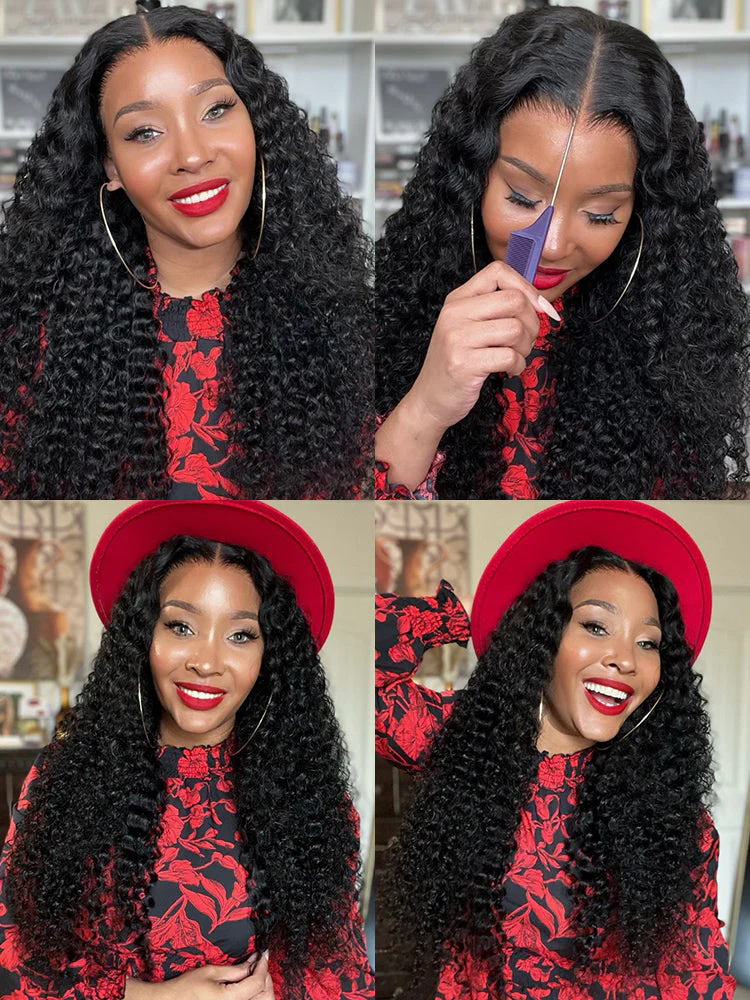 CurlyMe Pre-cut 9x6 Lace M-cap Wear Go Glueless Mini Knots Water Wave Hair HD Lace Front Wig Pre-plucked - Image 5
