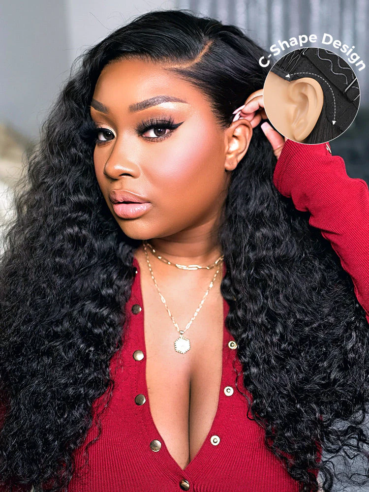 CurlyMe Pre-cut 9x6 Lace M-cap Wear Go Glueless Mini Knots Water Wave Hair HD Lace Front Wig Pre-plucked - Image 7