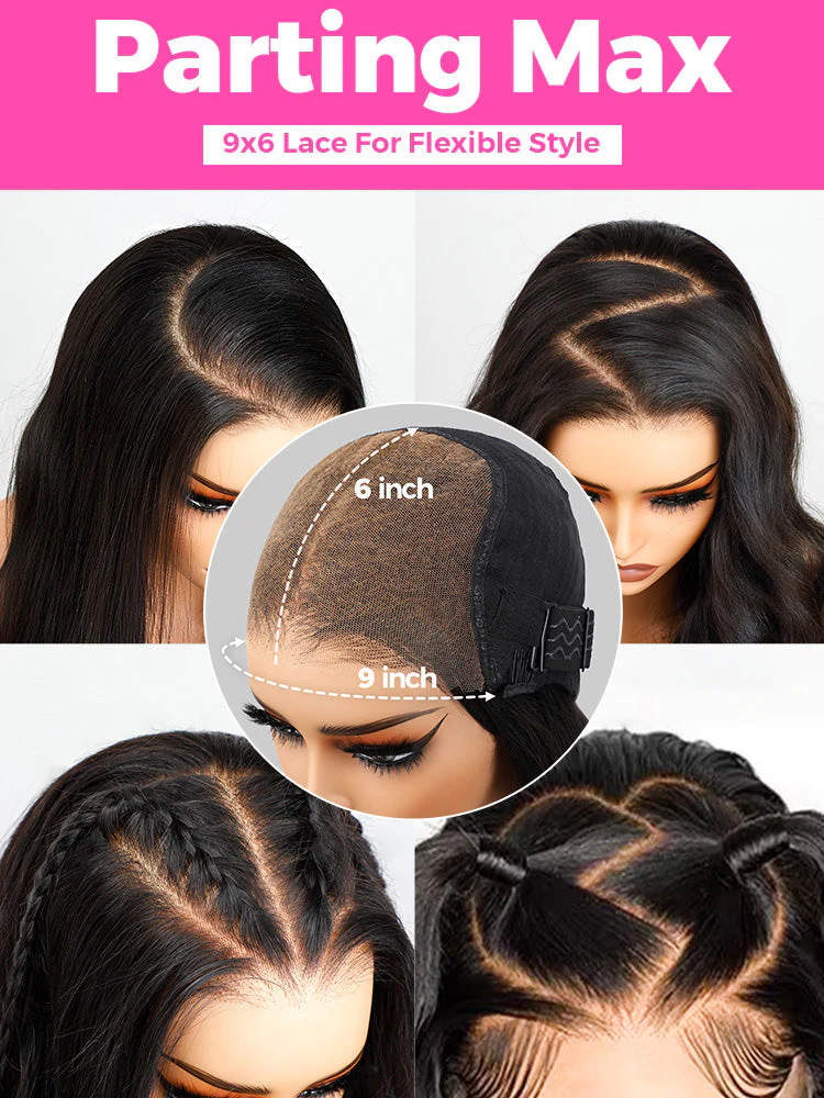 CurlyMe Pre-cut 9x6 Lace M-cap Wear Go Glueless Mini Knots Water Wave Hair HD Lace Front Wig Pre-plucked - Image 8