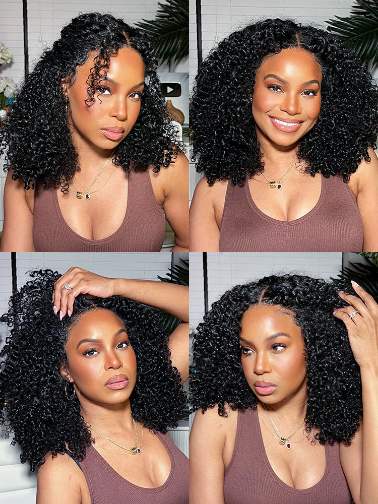 CurlyMe Pre-style Finger Coily 280% Thick Curls Wear Go Glueless Wig 6x4 Pre-cut HD Lace Wig Pre-plucked - Image 4
