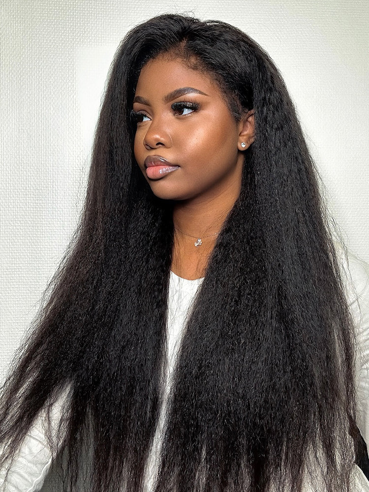 CurlyMe 3 In 1 Half Wig Kinky Straight Glueless Install Half Wig With Draw-string Beginner Friendly - Image 4