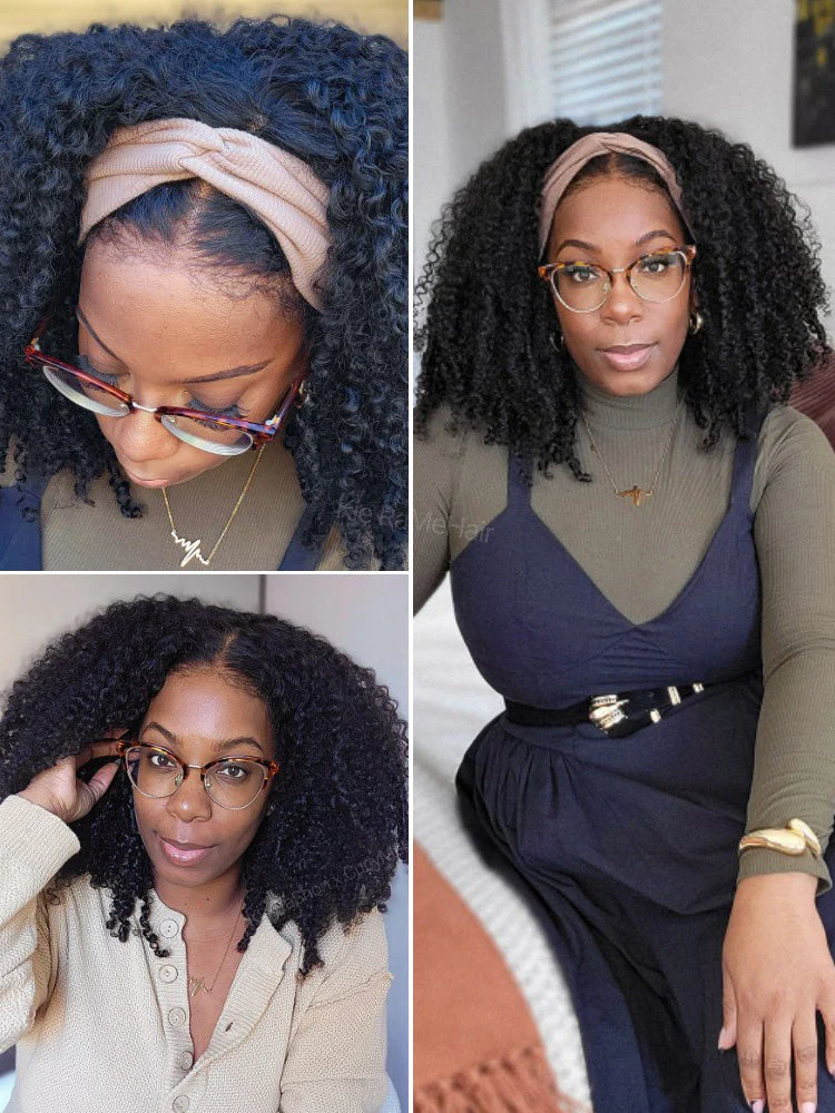 CurlyMe Pre-bleached Afro Kinky Curly Wear Go Glueless Pre-cut HD Lace Wig Pre-plucked - Image 14