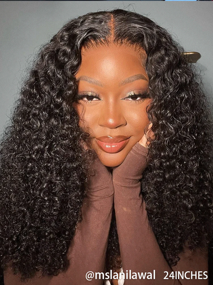 CurlyMe Kinky Curly Glueless Wig Wear Go 7x5 HD Lace Pre Cut Lace Closure Wig - Image 2