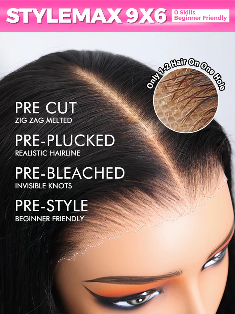 CurlyMe Highlight Balayage Color Body Wave 9x6 T Part Glueless Wig Pre-cut Lace Wear Go Wig - Image 11