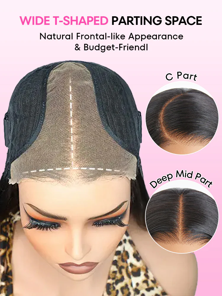 CurlyMe Highlight Balayage Color Body Wave 9x6 T Part Glueless Wig Pre-cut Lace Wear Go Wig - Image 9