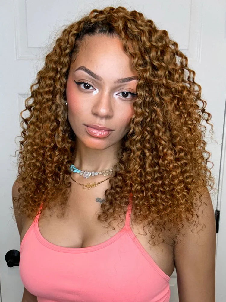 CurlyMe Highlights Ombre Burmese Curly Miracle Knots Feather Crochet Human Hair Reusable & Invisible Pre-Separated Knotless 100% Virgin Human Hair - Image 4