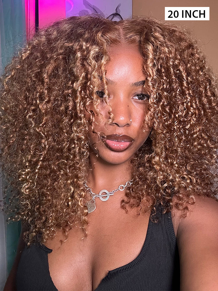 CurlyMe Wear Go Glueless Highlights Ombre Hair Pre-cut Lace Kinky Curly Wig - Image 2
