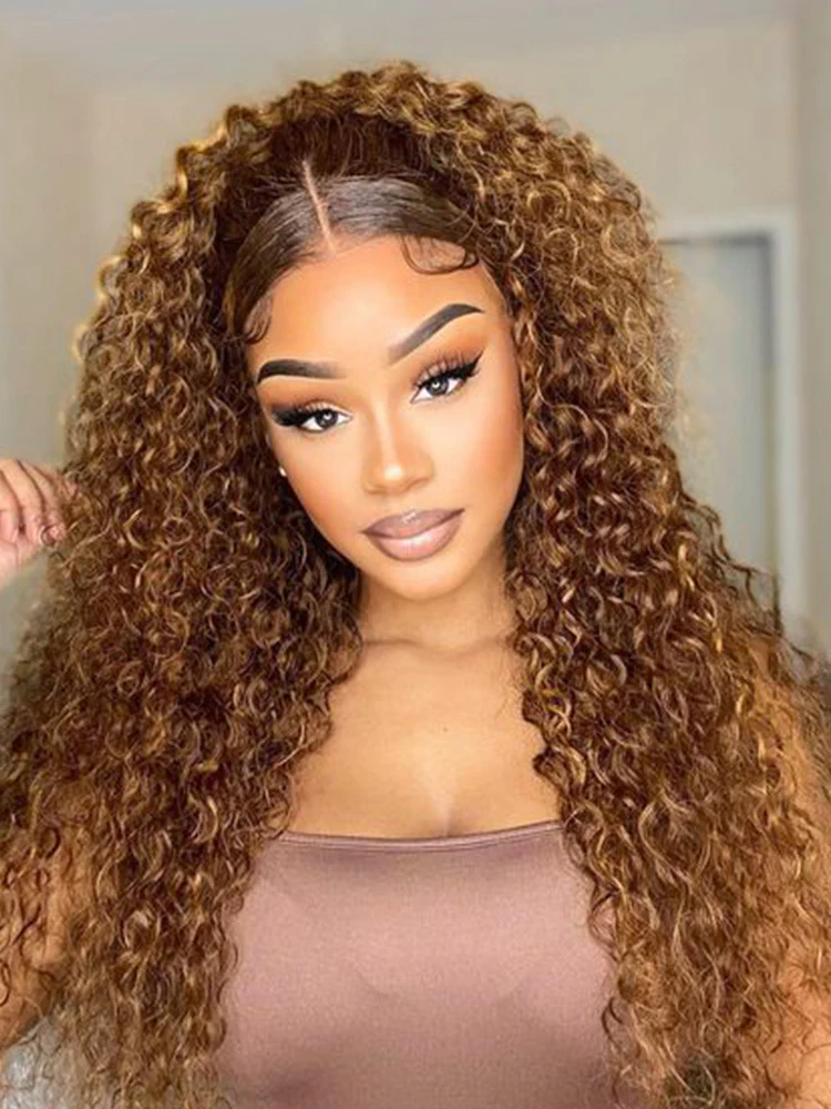 CurlyMe 360 Lace Wear Go Highlight Water Wave Hair Glueless Wigs Pre-Plucked Lace Front Wig - Image 3